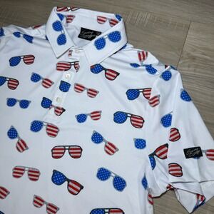 Sunday Swagger‎ Performance All-Over Print Sunglasses USA Theme Size M Stretch